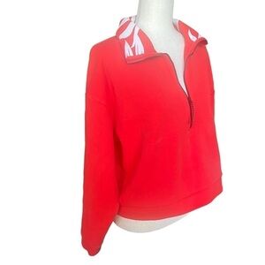 Lolë Half Zip Sweatshirt Unity Sweater XL Flame Red Colorful Tropical Travel